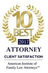 10 Best 2017 | Attorney Client Satisfaction | American Institute of Family Law Attorneys